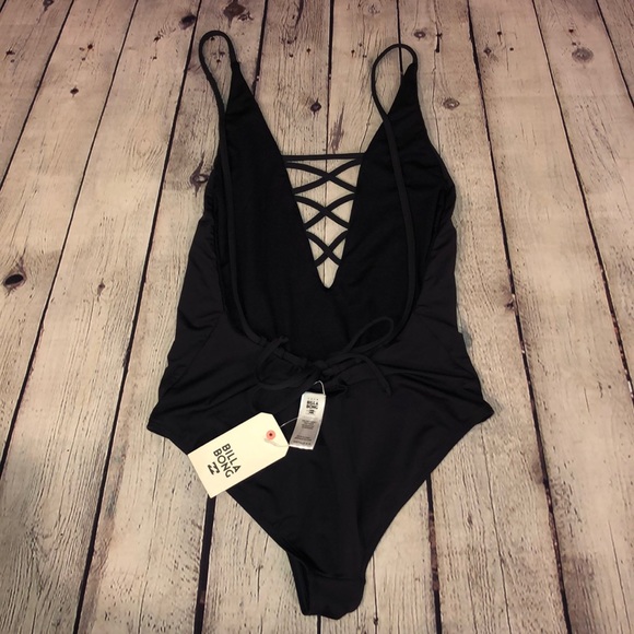 NWT Billabong open back vneck cheeky one piece - Picture 3 of 6